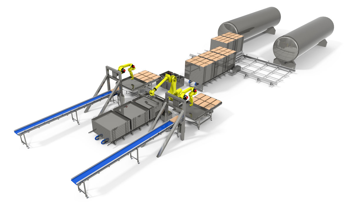 Automatic retort loader and unloader